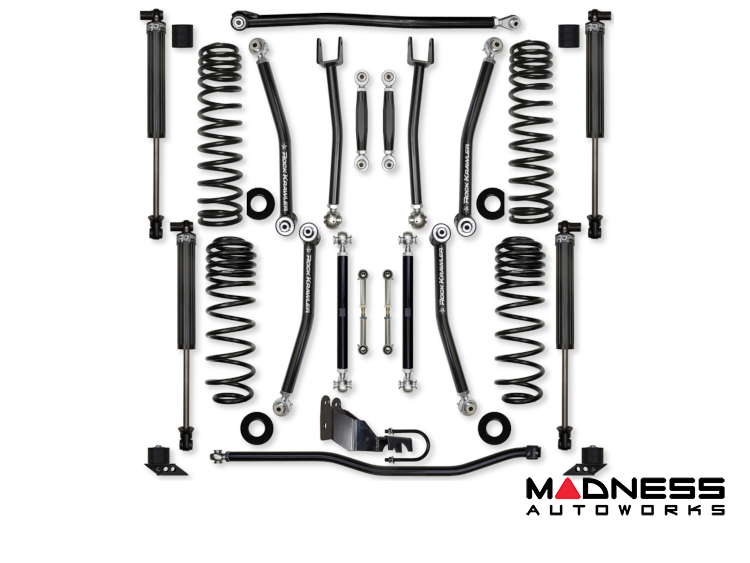 Jeep Wrangler JL Lift Kit - Rock Krawler - 4.5in X Factor (No Limits) - Stage 1 - 2021+ Jeep Wrangler JL Lift Kit - Rock Krawler - 4.5in X Factor (No Limits) - Stage 1 - 2021+